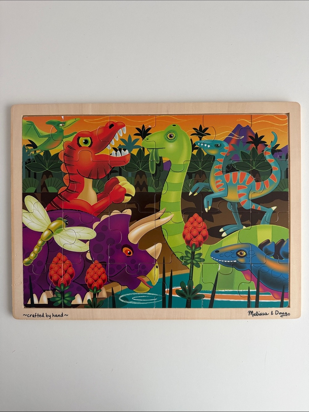 Melissa & Doug - Prehistoric Sunset - Wooden Jigsaw Puzzle - Kid - Dinosaurs